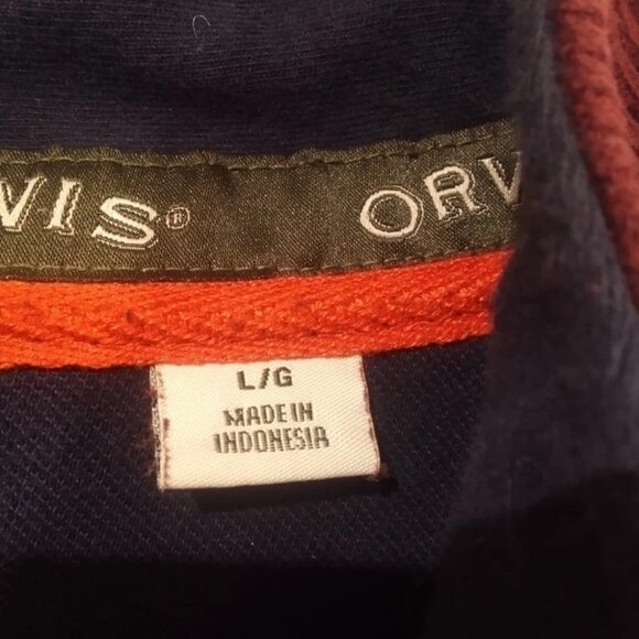 Orvis Fly-Fishing Men's 1/4 Zip Cotton/Polyester Pullover Maroon Large Sweater - Picture 4 of 7